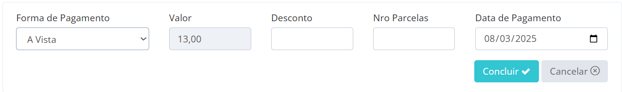 Registrando o pagamento das Faturas